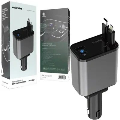 شارژر فندکی خودرو گرین لاین مدل GNRCC50WBK ظرفیت ۵۰ وات