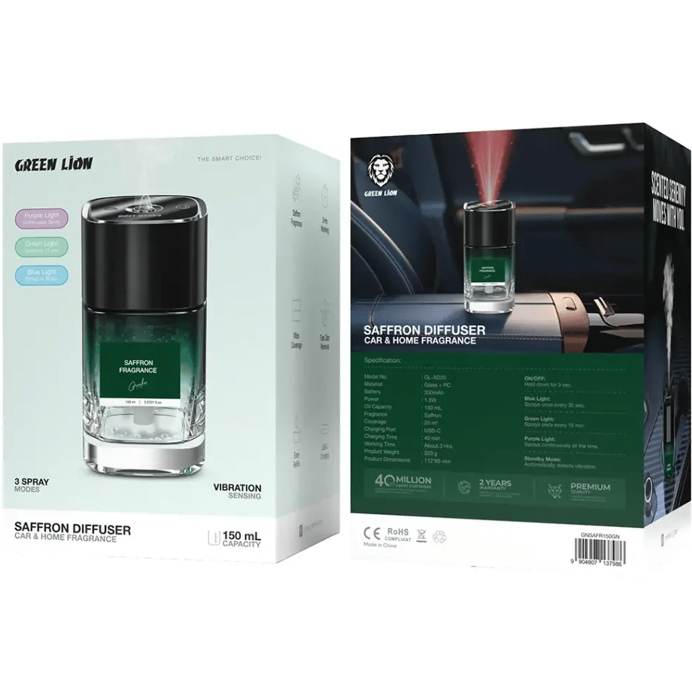 ybKtZibK8HHAeNq3.png دستگاه خوشبوکننده گرین لاین با رایحه زعفران مدل GNSAFR150GN - Image 1
